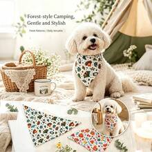 1/2pcs Hip-Hop Style Pet Bandana (Random Color) Lightweight Summer Drool-Proof Scarf, Adjustable Triangle Bib For Small Dogs And Cats, Suitable For Teddy, Bichon, Ragdoll Cat And Shih Tzu, Breathable Cotton Fabric - Multicolor - View 4