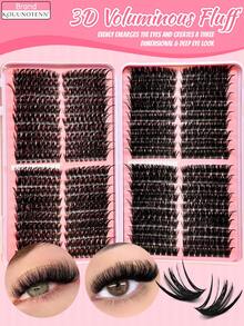 KOUUNOTENN FairyLashes 60D/100D 睫毛書 680片簇裝單根假睫毛 DD捲度 3D蓬鬆水光亮澤妝感 附鑷子與刷子 睫毛化妝工具 - D - 查看 3