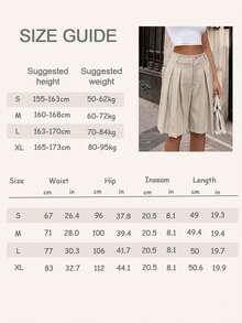 Women's Fashion Solid Color Wide Leg Casual Bermuda Shorts, Commute Shopping Casual Outfit, Ins Style, Daily Spring/Summer - Apricot - View 7