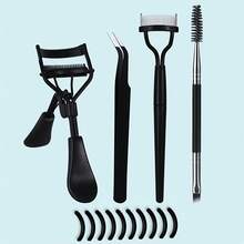 MONKIDS 8/12/14PCS Eyelash Tool Set, Includes Eyelash Curler With Comb, Eyelash Brush, Eyelash Tweezers, Steel Comb, Silicone Pad, Suitable For All Eye Shapes, Curl And Lift Eyelashes, Suitable For Women's Eye Eyelash Set, Stainless Steel Eyelash Curler - Black - View 12