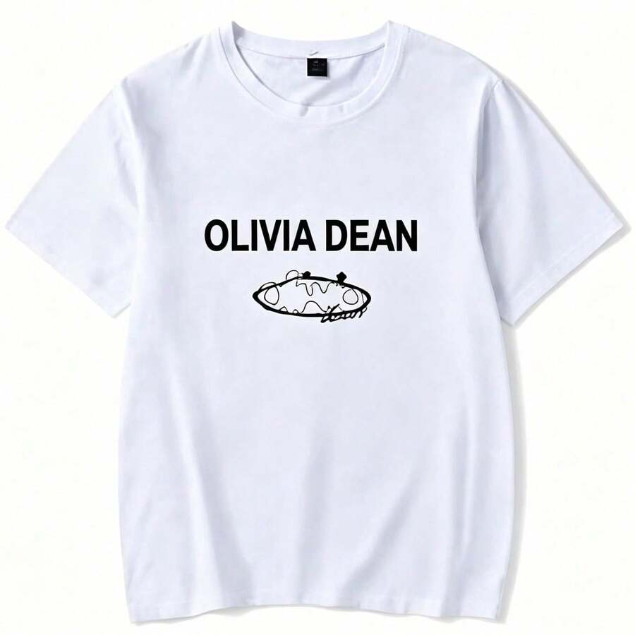 Camiseta con la colección de letras de canciones de Olivia Dean. Estampado divertido y moderno de manga corta. - Blanco - Ver 1