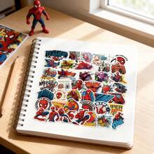 Marvel 50 PIEZAS Pegatinas oficialmente autorizadas de  Avengers, versión Q, héroes como , Iron Man, , calcomanías de dibujos animados impermeables para botellas de agua, computadoras portátiles, teléfonos, autos, cascos, parachoques, regalos divertidos para cumpleaños, San Valentín, días festivos - DSN-010 - Ver 1