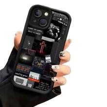 Cross Puzzle Case Suitable For Apple 16 Pro Max,  15 Pro, European And American 17 Pro, Personalized 14 - 金剛砂-黑-十字架拼圖 - 查看 6