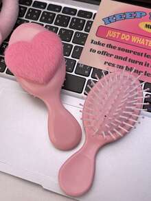 New Highly Attractive Small Portable Heart-Shaped Foldable Mirror Comb Mini Air Cushion Brush - Multicolor - View 14