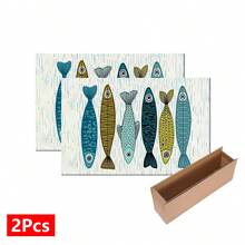 1件裝 家居裝飾 魚紋印花碗盤瀝水墊 咖啡機檯面吸水墊 水槽排水墊 柔軟水龍頭吸水墊 水槽杯墊 廚房用品 浴室用品 - 彩色 - 查看 15