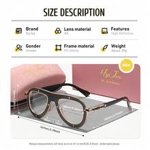 HyJex 1pc Unisex Decorative Plain Lens Glasses, Lightweight Elegant Frog Frame - Multicolor - View 4