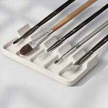 Portable Brush Holder With Front Tray Design For Easy Cleaning, Preventing Contamination Of The Desktop, Convenient To Carry, Saving Space, Suitable For Storing Watercolor And Acrylic Oil Painting Brushes, And Suitable For Brush Organizers - Multicolor - View 1