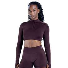 Top corto de impacto con cremallera para Fitness para mujer, Top corto deportivo de manga larga, camisetas de gimnasio para correr sin costuras, camiseta de entrenamiento de secado rápido para Pilates y Yoga,2026 - Camisa azul oscuro de manga corta - Ver 5