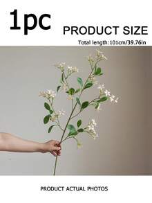1pc Artificial Jasmine Trachelospermum, High-Grade Faux Flower. Decorative Ornament For Living Room, Dining Table, Entryway And Bedroom Home Soft Furnishings. Suitable For Hotels, Homestays, Gardens, Parties And Holiday Decorations. - Multicolor - View 12