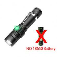 1pc High Power LED Aluminum Alloy Flashlight - Outdoor High Brightness Long Range Lighting With Battery Indicator, Adjustable Focus, Strong Beam Suitable For Night Fishing (Battery Not Included) - Multicolor - View 11