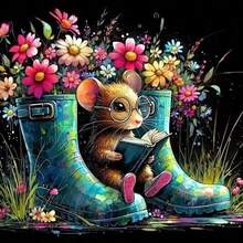 1pc [30*30cm/11.8*11.8in][40*40cm/15.7*15.7in]5D Acrylic Diamond Painting Kit, Rain Boots And Mouse Pattern, Suitable For Adult Beginners DIY Mosaic Diamond Art, Full Drill Handmade Self-Design DIY Diamond Painting, Applicable For Living Room, Bedroom, Office Wall Decoration Hanging Painting, Surprise Home Decor Gift For Family And Friends - No Frame - View 8