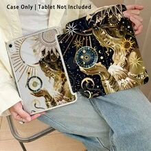 金色長髮女神、星座、太陽、新月、星星與幾何圖案，1件平板保護殼附支架，相容 Honor 8/9/10/X8/X8A/X9/X8Pro/X9Pro、MatePad SE 11 吋/MatePad 11 吋/11.5 吋、MatePad Pro、Apple 10代/11代 2025 (A16) - 款式32 - 查看 5