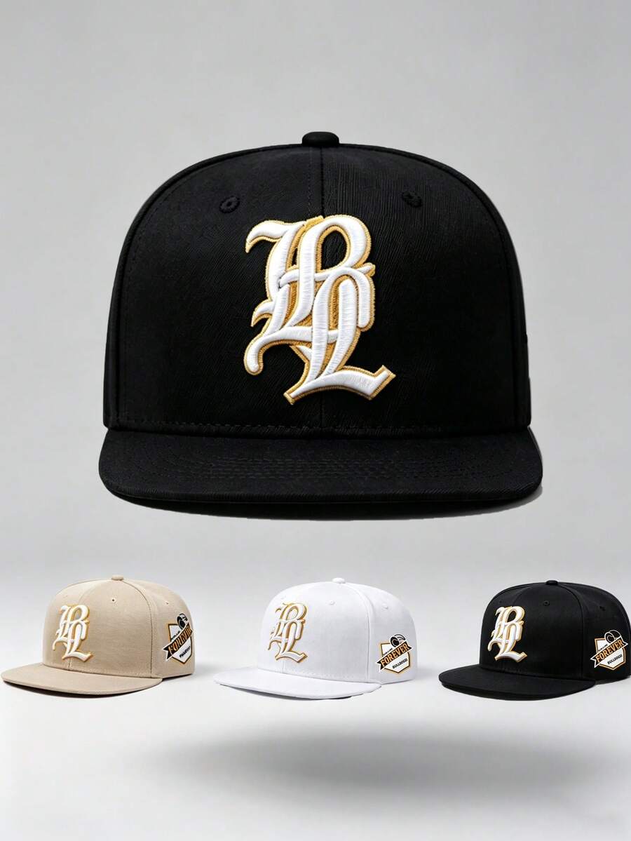 1 pieza Gorra con bordado de letra LPL de estilo gótico para hombres, gorra ajustable, protección UV, ideal para senderismo, montañismo, viajes y actividades al aire libre