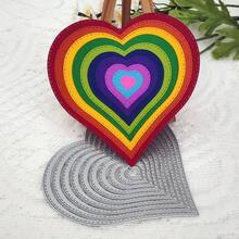 Scrapbook Die Cutting And Embossing, Heart-Shaped Scrapbook Metal Embossing Die, Suitable For DIY Scrapbooking, Greeting Card Making And Paper Embossing Crafts - Multicolor - View 5