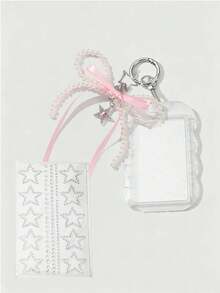 Tarjetero colgante Y2K con lazo de perlas, pegatinas DIY gratis, tarjetero portátil lindo con lazo de perlas, tarjetero de identificación decorado con strass, llavero de bolsa tarjetero, tarjetero de tarjetas de crédito, tarjetero de identificación multifuncional de dibujos animados, adecuado para escuela/trabajo/oficina/uso diario, regalo de cumpleaños único, regalo para maestros, regalo de fiesta, regalo de vacaciones, regalo de vuelta a la escuela - Multicolor - Ver 13
