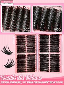 KOUUNOTENN FairyLashes 60D/100D 睫毛書 680片簇裝單根假睫毛 DD捲度 3D蓬鬆水光亮澤妝感 附鑷子與刷子 睫毛化妝工具 - D - 查看 4