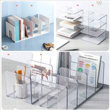 4pcs/2pcs/1pc Luxury Style 4-Tier Heavy Duty Bookshelf - Space-Saving Desktop Storage Rack, Anti-Tilt Design, No Assembly Required, Multi-Functional Home Retail Display Rack, Suitable For Books, Kitchenware, Shoes, Handbags, Wallets Storage And Display, Ideal For Home Kitchen, Closet And Drawer Storage, Also Suitable For Office And School Library Desktop Storage - Sturdy Plastic Structure, Home Storage Supplies, Suitable For Back To School Season - Multicolor - View 9