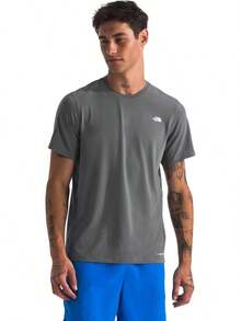THE NORTH FACE Men's Adventure Tee |   Lightweight & Stretchy Shirt With Set-In Sleeves & Heat Transfer Logo-Father's Day NCNV - Smoked Pearl - View 1