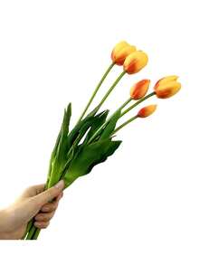 5pcs High-End Artificial Tulips, Valentine's Day Gift, Bridal Bouquet, Modern Minimalist European Style Decor, Plastic Artificial Flower Bouquet, Artificial Plant Decoration, Home Decor, Suitable For Indoor And Outdoor Use - Multicolor - View 11