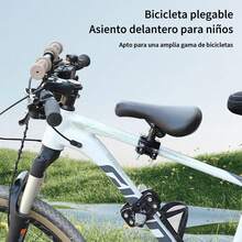 FINYQBET Asiento para Bicicleta Niños Frontal con Reposapiés Abatibles y Reposabrazos Antideslizantes, Compatible con Bicicletas de Montaña y Plegables, Cómodo y  para Bebés y Niños Pequeños - Negro - Ver 5