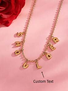 1 pieza de collar con colgante de gota de agua metálico de acero inoxidable, estilo retro minimalista de alta gama. - Collar de cuentas de oro - Ver 12