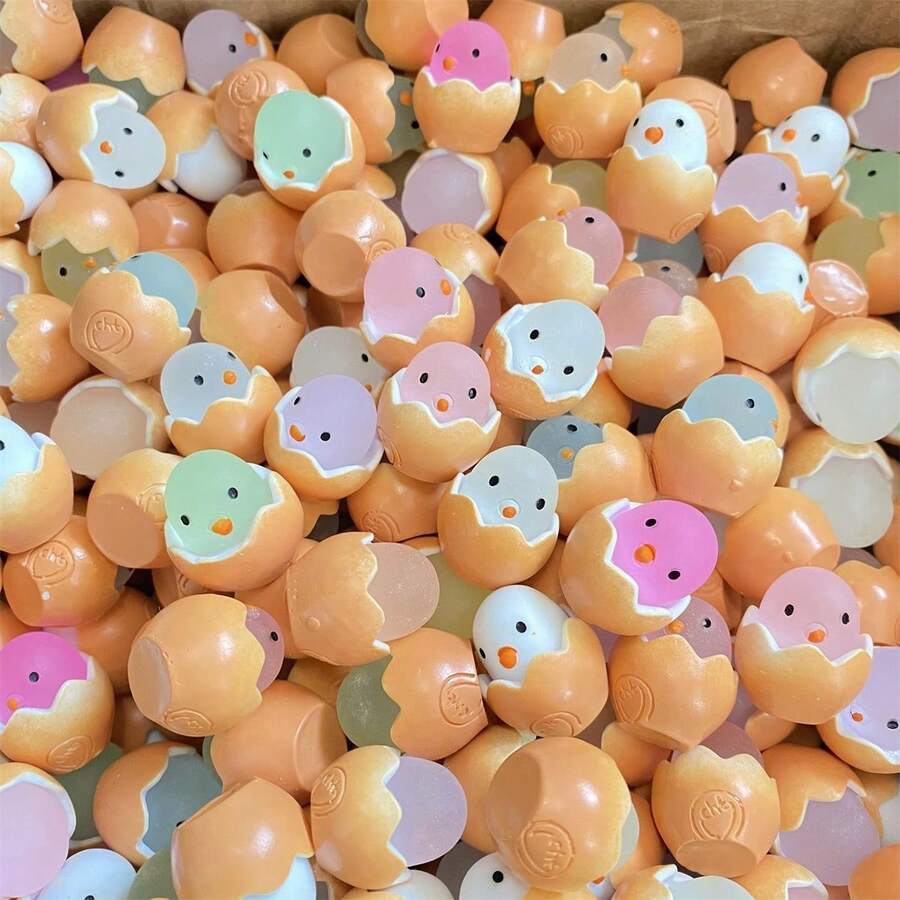 10/30/50pcs DIY Fluorescent Glowing Egg Shells, Mini Resin Animals, Glowing Egg Toys - Perfect For Birthday Gifts, Stocking Stuffers, Party Favors, Classroom Rewards, Prank Games, Garden Decor, Desk Decoration And Car Accessories! - Multicolor - View 1