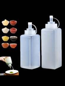 1pc Squeeze Sauce Bottle, Large Capacity Portable Kitchen Utensil, Multiple Sizes Available, Multi-Purpose Leak-Proof Condiment Bottle, Suitable For Ketchup, Jam And Salad Dressing - Multicolor - View 9