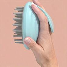 1pc Soft Silicone Scalp Massager, Dry & Wet Use Shampoo Brush, Deep Cleansing Exfoliating, Handheld Hair Washing Brush, Unisex Shower Essential - Multicolor - View 2