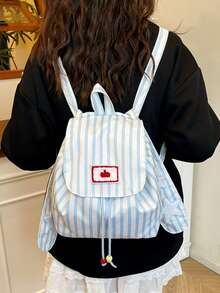 Un bolso de hombro casual y lindo con orejas de conejo a rayas, con orejas de conejo únicas combinadas con diseños de estrellas. Perfecto para atuendos académicos e ideal como regalo. - Multicolor - Ver 6