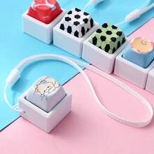 Cute Cartoon Keycap Fidget Keychain ASMR Click Button Stress Relief Toy Mini Mechanical Keyboard Pendant Bag Charm Anxiety Relief Sensory Gadget Backpack Accessory Gift For Girls Teens - Multicolor - View 3