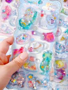 3D Water Sticker Cartoon Wiggle Water Injection 3D Sticker Cute DIY Phone Graffiti Decoration Sticker Holiday Gift - Multicolor - View 13