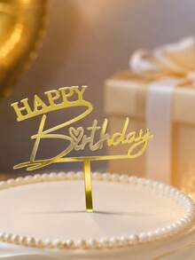 3 PIEZAS Adorno de Pastel de Acrílico PMMA con Corazón Pequeño Feliz Cumpleaños, Decoración de Pastel con Fuente Mixta de Oro Espejo, Adorno Dulce y Romántico para Ambiente de Fiesta de Cumpleaños, Suministros de Repostería y Postres, Decoración de Mesa de Pastel, Accesorio de Repostería para Cocina del Hogar, Regalo de Decoración para Celebración de Cumpleaños - A - Ver 8