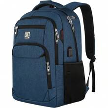 UKEIN Mochila para portátil, mochila de negocios con correa acolchada transpirable, mochila para ordenador para escuela/trabajo/viajes - Azul - Ver 8