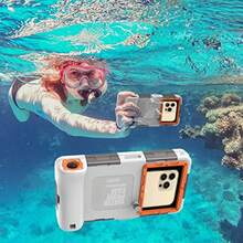 ShellBox - Funda impermeable para teléfono móvil de 7, 0 pulgadas, resistente al agua, impermeable, para natación, baño, compatible con iPhone 16, 15, Pro, 14, 13, 15, 16 Pro Max,  S24 S23 - 2 generaciones gris - Ver 5