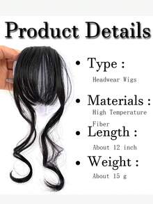 Airy Bangs Hair Clip-In Fringe, Natural Front Hairline, Straight Bangs, European And American Popular Style, Synthetic Hair - Multicolor - View 6
