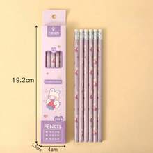 10 pièces, Crayons de bois naturel mignons en boîte de dessin animé, fournitures de papeterie pour l'apprentissage des étudiants - Multicolore - Voir 4