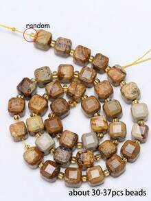 Natural Stone Colorful Faceted Square Beads, Faceted Square Loose Spaced Beads For Jewelry Making Diy Unique Bracelets, Necklaces, Earrings Crafts - Multicolor - View 10