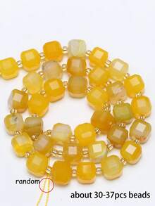 Natural Stone Colorful Faceted Square Beads, Faceted Square Loose Spaced Beads For Jewelry Making Diy Unique Bracelets, Necklaces, Earrings Crafts - Multicolor - View 24