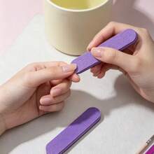 European & American Violet Series Nail Filing & Cleaning & Exfoliating Set, 5 Nail Tool Accessories Per Set, Comprehensive Filing, Cleaning & Exfoliating, Mini & Stylish, Convenient For Travel, Easy For Beginners, Suitable For Nail Art Enthusiasts, Daily Use - Violet Purple - View 6