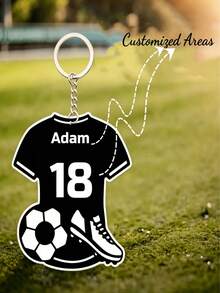 Custom Acrylic Football Keychains, Personalized Sports Keychain, Customized Acrylic Football Team Keychains, Sports Enthusiasts, 's Birthday/Anniversary/Graduation Gift/Sports Souvenir - Multicolor - View 5