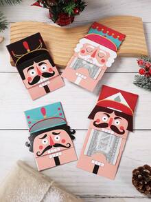 4 Sets Christmas Paper Money Holders, Christmas Nutcracker Pattern Money Cards, Christmas Party Surprise Cash Gifts, Christmas Cash Card Wallets, Christmas Cash Gift Packaging Supplies, Christmas Celebration Cash Decoration Hangings, Christmas Party Decorations, Christmas Cash Gift Cards, Fun Way To Give Cash Gifts, Christmas Decorations, Christmas Hangings, New Year Gifts, 2027 New Year Decoration Gifts, Christmas Gifts, Party Favors - Odd-shaped Nutcracker - View 5