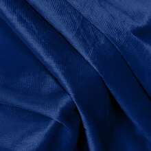 Plain Velvet Curtain With 8 Buttons (1 Piece), Soft And High Quality Fabric, Enhances The Style Of Your Home, Perfect To Complement Any Modern Decor Style. - 藏青 - 查看 9