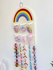 1pc Children's Hair Clip And Accessory Storage Hanging Bag, Headband And Hair Tie Organizer, Hanging Jewelry Room Storage Organizer - Multicolor - View 3
