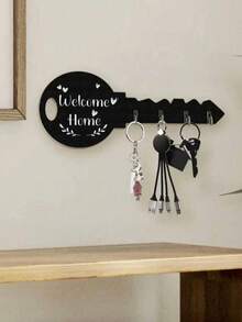 Estante de cocina montado en la pared - Estilo bohemio-chic rústico de madera con estante y ganchos - Fácil de instalar, organizador de pared ahorrador de espacio para llaves, abrigos y talla grande - Perfecto para la entrada, la cocina, la oficina, el perchero de llaves - A - Ver 7