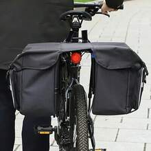 Large Capacity High Quality Bicycle Rear Seat Bag, Electric Bicycle Rear Rack Luggage Bag, Large Capacity Storage Bag, Adjustable Shoulder Strap, Spacious, Convenient For Commuting And Travel Bicycle Accessories, Gift Choice For Grandfather, Father - Black - View 11
