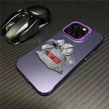 One Pack Of US Dollars Is Suitable For Apple 15 Pro Max Phone Cases,  16 Pro, European And American 14 Pro, And 17 - Silver Casing - Purple - a Pack Of US Dollars - View 4