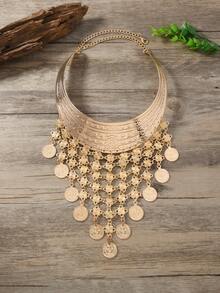 Fashionable Vintage Floral Punk Multi-Layer Water Drop Tassel Necklace For Women, Casual Party Ball Accessory, Short Choker - Butterfly - View 4