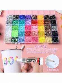 28/40/32/24/15 Colors Resin Rhinestones, Colorful Resin Flat-Back Rhinestone Set With DIY Accessories, Suitable For DIY Diamond Painting, Water Cup Rhinestone Decoration And Other Handmade Crafting Scenarios - DIY Rhinestones - View 2