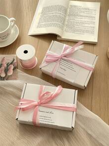 5 Rollos de Cinta de Satén de Poliéster Multicolor, Envoltura de Regalos, DIY Floral, Cinta de Decoración Hecha a Mano, Cinta de Satén Transparente Premium, Adecuada para Ramos, Envoltura de Regalos de Cumpleaños - A - Ver 5