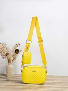 Bolso de Mujer Versátil de Moda de Verano, Bolso de Hombro y Bandolera Multiusos para Viajes Diarios - Amarillo - Ver 1